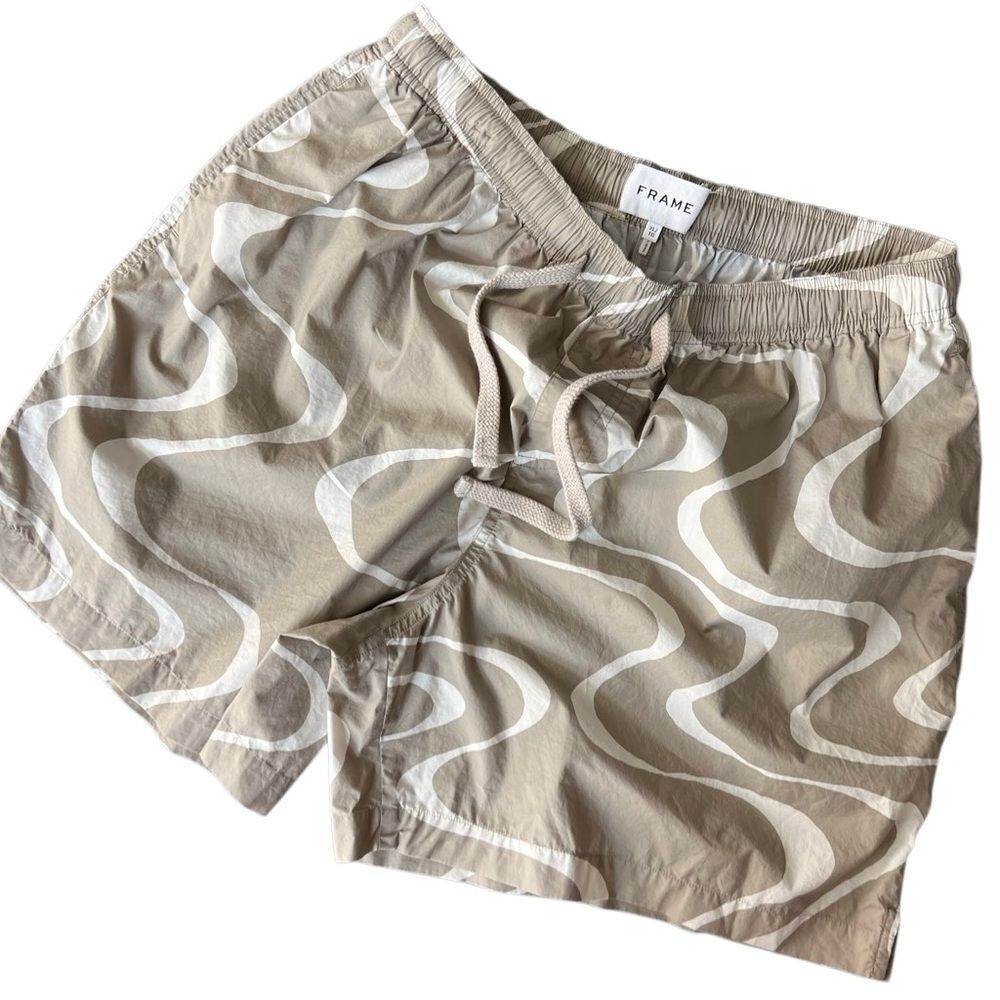 Frame Denim Abstract Wave Graphic Shorts (6" Inseam) Men’s XL
